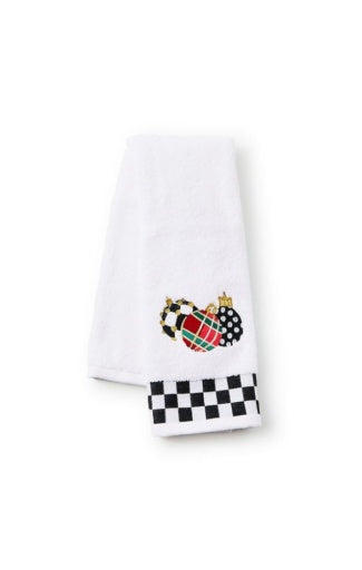 Deck The Halls Ornament Embroidered Hand Towel