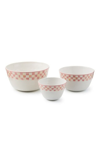 Rosy Check Everyday Mixing Bowls, Set Of 3