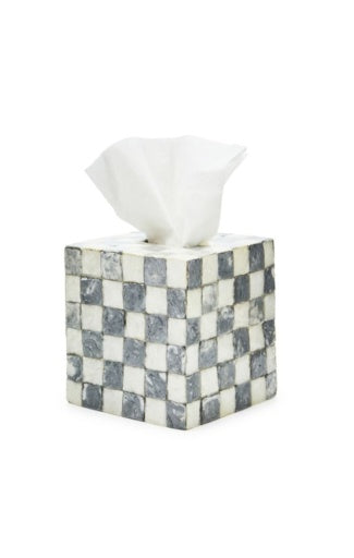 Sterling Check Capiz Boutique Tissue Box Cover