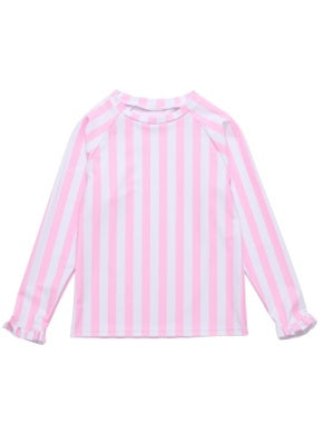 Pink Stripe LS Rash Top