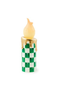 Cozy Christmas Illuminated Green Check Melting Candle