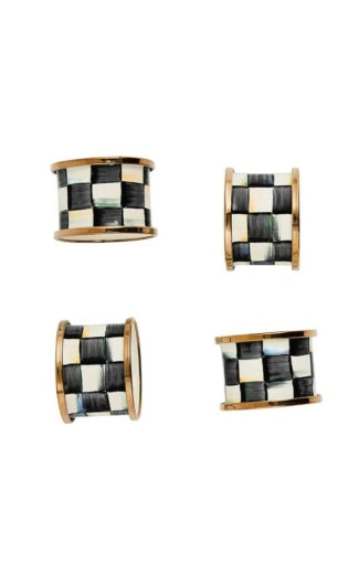 Courtly Check Napkin Rings, Set Of 4