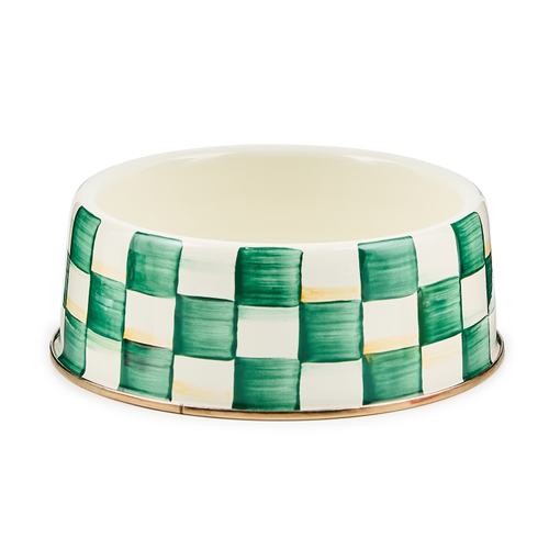 Emerald Check Large Pet Dish - DISCONTINUED
