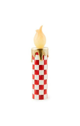 Cozy Christmas Illuminated Red Check Melting Candle