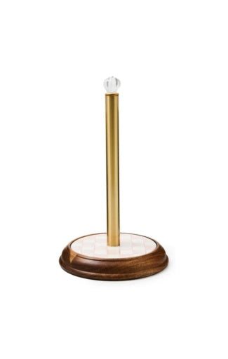 Rosy Check Wood Paper Towel Holder