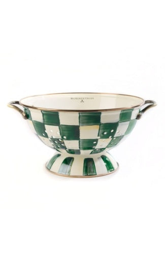 Emerald Check Large Colander