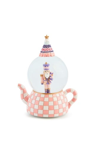 Rosy Check Teapot Snow Globe