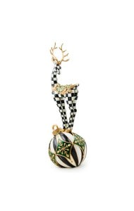 Emerald Luxe Check Deer On Ornament Figurine