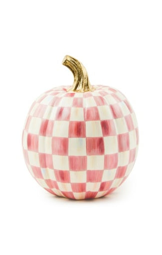 Bubblegum Pink Check Small Pumpkin