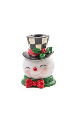 Granny Kitsch Snowman Candle Holder