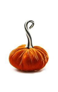 Autumnology Orange Twisted Stem Velvet Pumpkin