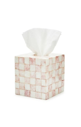 Rosy Check Capiz Boutique Tissue Box Cover