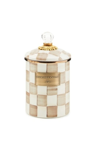 Mocha Check Medium Canister