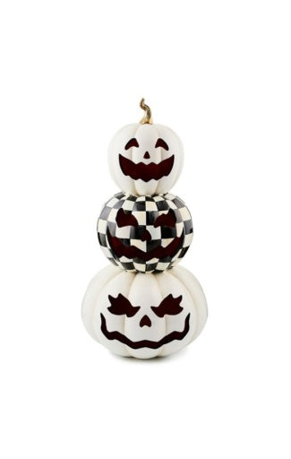 Courtly Check Stacked Illuminated Pumpkins