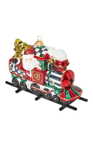 Courtly Train Glass Ornament