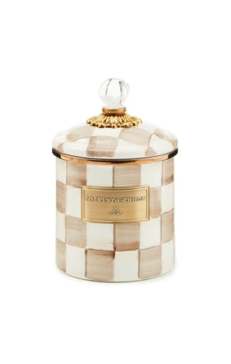 Mocha Check Small Canister