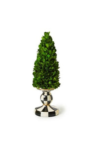 Courtly Check Small Pedestal Boxwood Tree