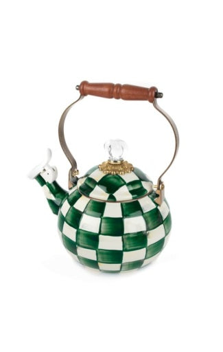 Emerald Check Whistling Tea Kettle