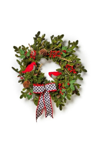 Cozy Christmas Cardinal Wreath