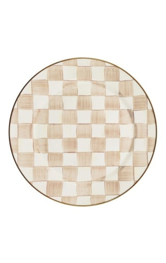 Mocha Check Charger/Plate