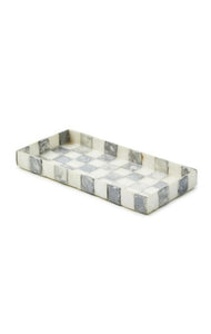 Sterling Check Capiz Vanity Tray