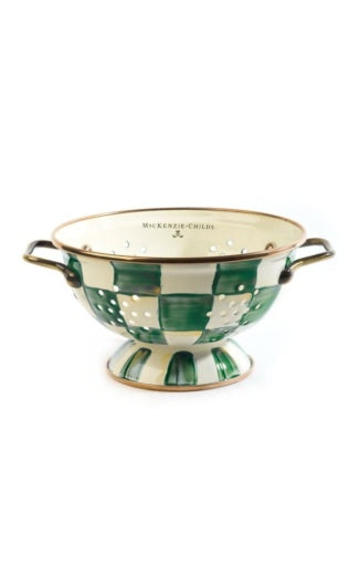 Emerald Check Small Colander