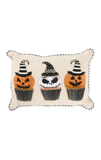 Jack O' Lantern Cupcake Lumbar Throw Pillow