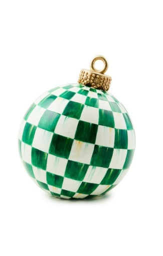 Dark Green Check Tabletop Ornament