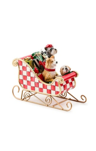 Check It Out Dog Sleigh Figurine