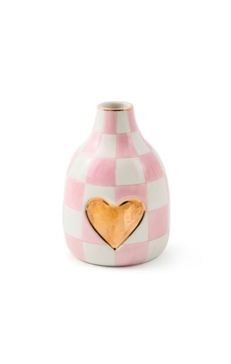 Rosy Check Short Heart Vase