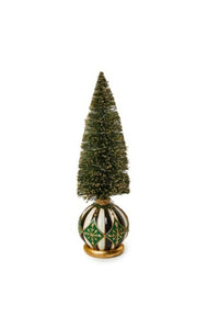 Emerald Luxe Small Illuminated Bottle Brush Tree