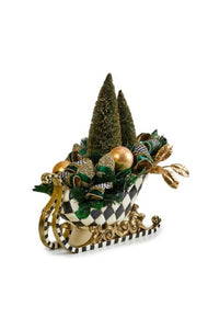 Emerald Luxe Illuminated Sleigh Centerpiece