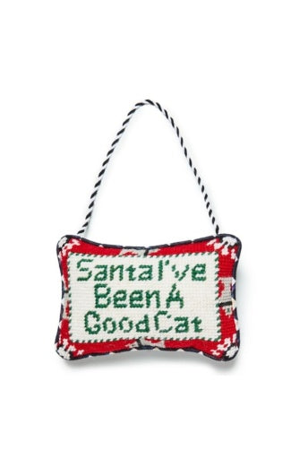 Needlepoint Cat Lover Ornament