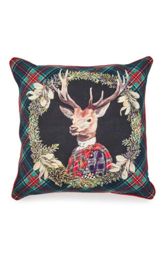 Tartan Stag Throw Pillow