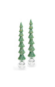 Tree Dinner Candles -12" - Green - Set Of 2