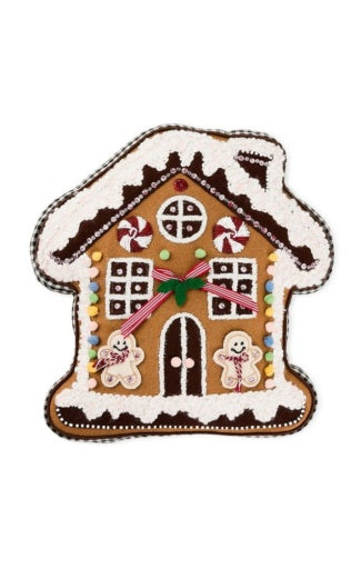 Gingerbread House Shaped Throw Pillow