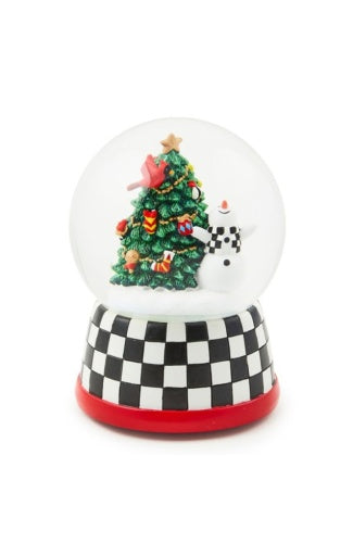 Cozy Christmas Snowman & Tree Snow Globe