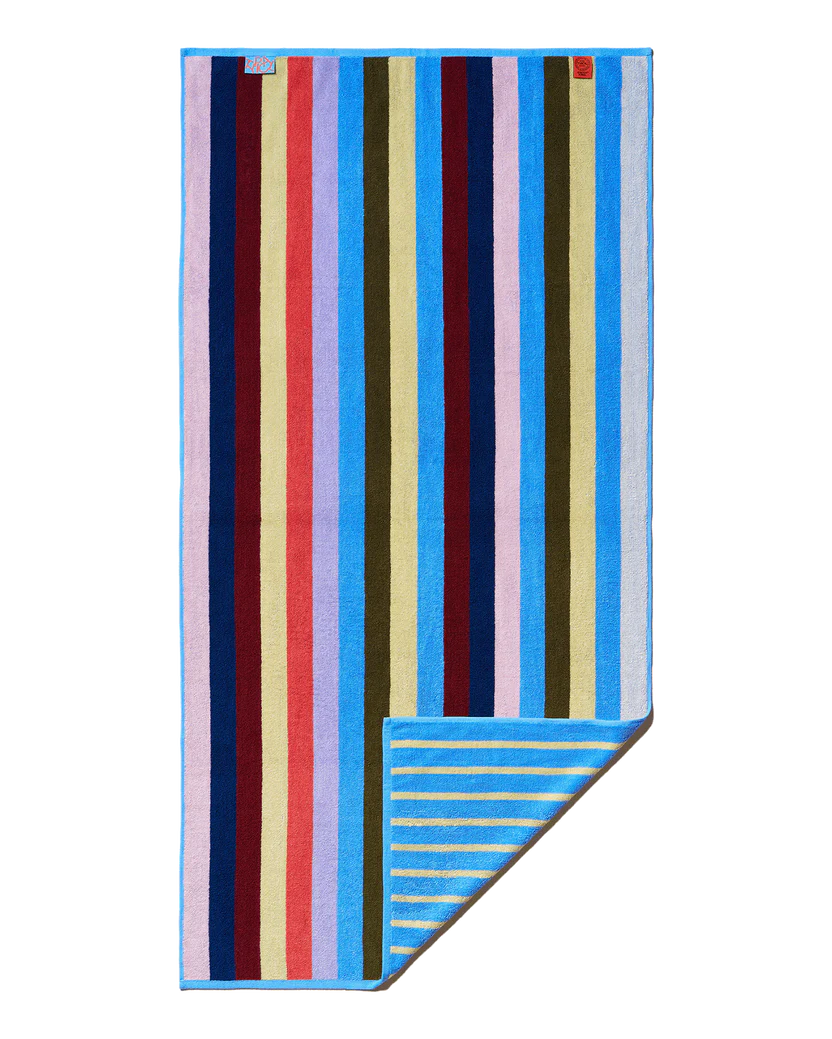 Stripe With B Side Multi-color Beach Towel