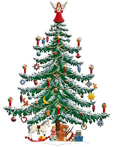 Large Decorated Christmas Tree, Painted