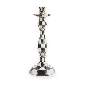 Courtly Check Enamel Candlestick, Large