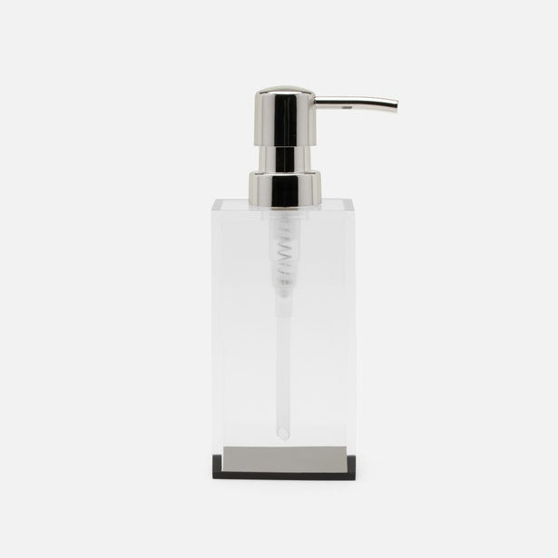 Monette Square Soap Pump, Clear/Gray