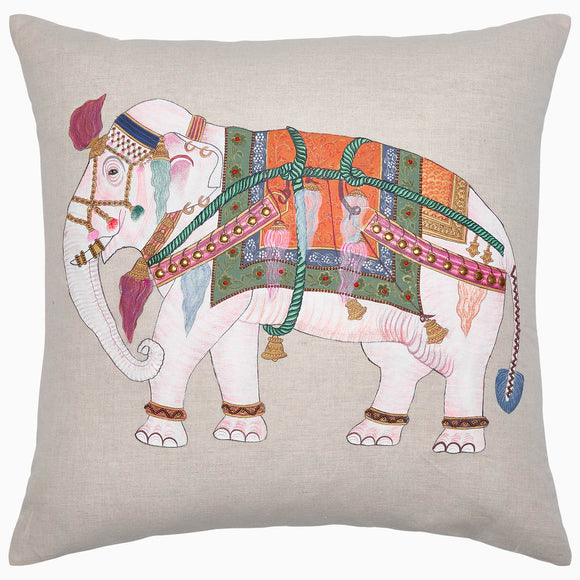 John Robshaw Beaded Elephant Decorative Pillow w/ Insert