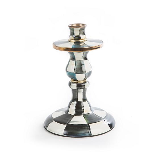 Courtly Check Enamel Candlestick, Small