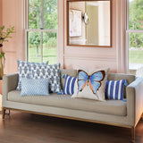 John Robshaw Vintage Stripe Indigo Lumbar Pillow