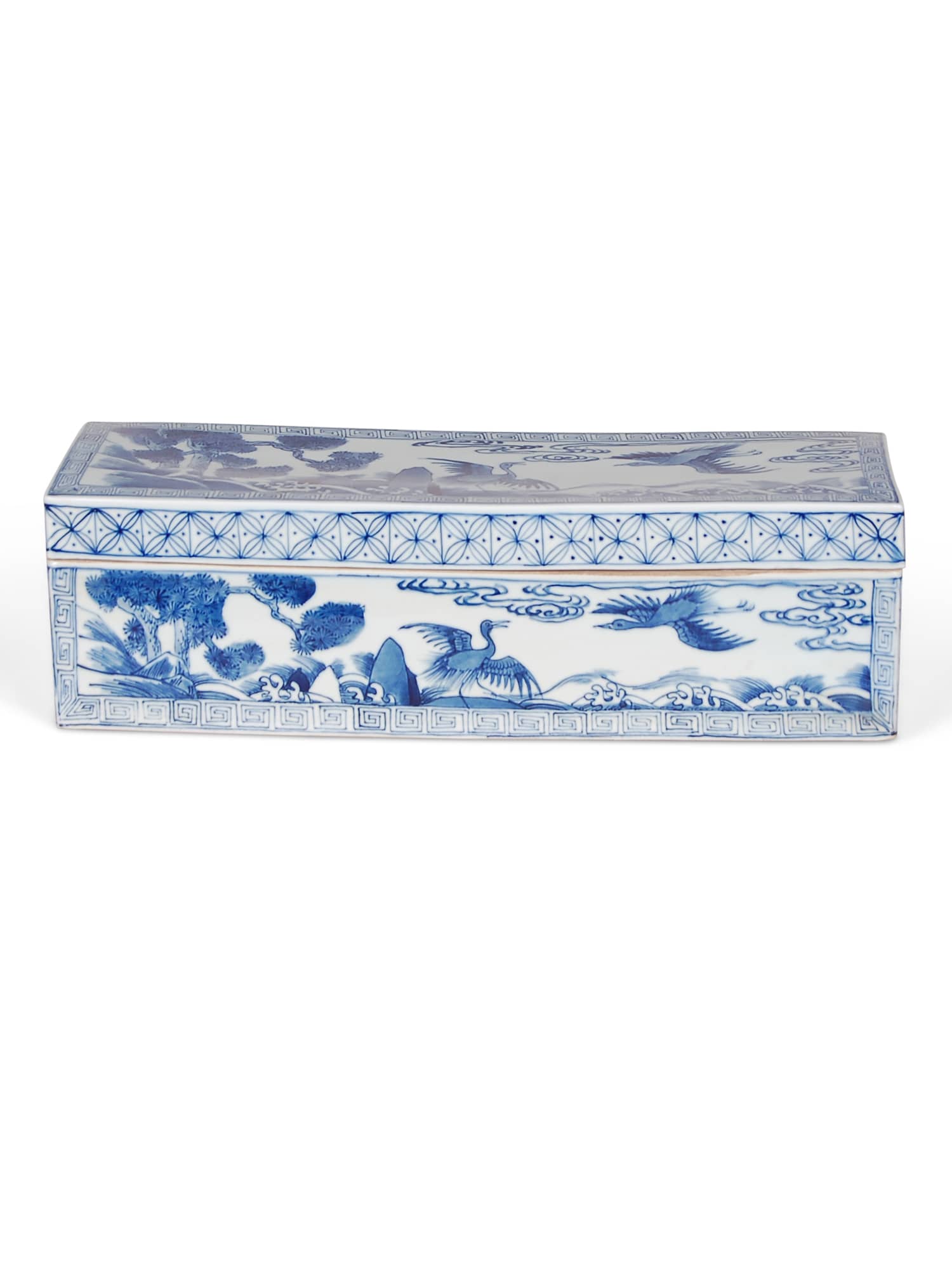 Blue & White Bird and Flower Reproduction Box