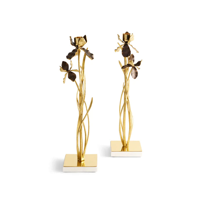 Michael Aram Black Iris Candleholder, Set of 2 – The Little House Shop