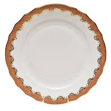 Herend Fish Scale Dinner Plate, Rust