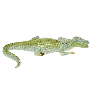 Herend Small Alligator, Green