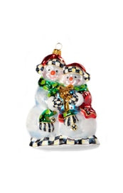 Glass Ornament -Snowman Huddle