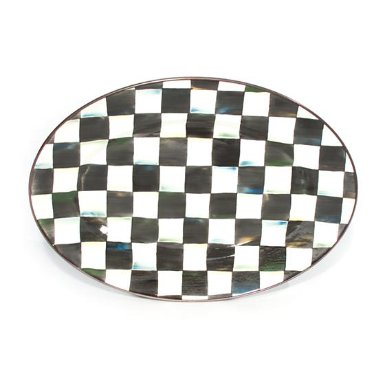 Courtly Check Enamel Oval Platter, Small